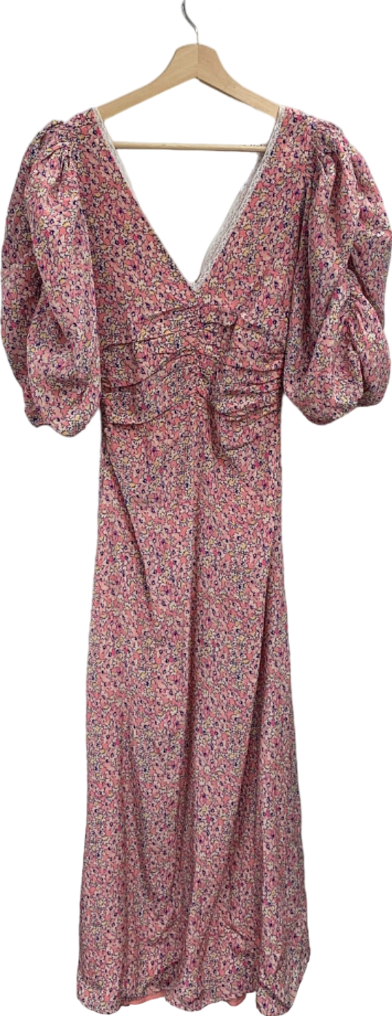 by TiMo Pink Floral Print Midi Dress UK S