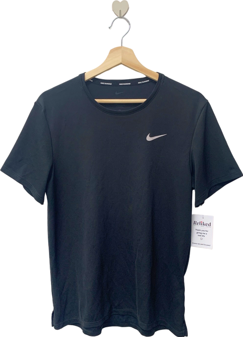 Nike Black Dri-Fit Running T-Shirt UK Small