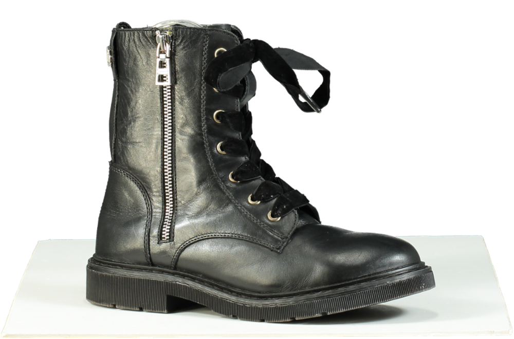 Carvela Black Leather Strategy 2 Ankle Boots UK 4