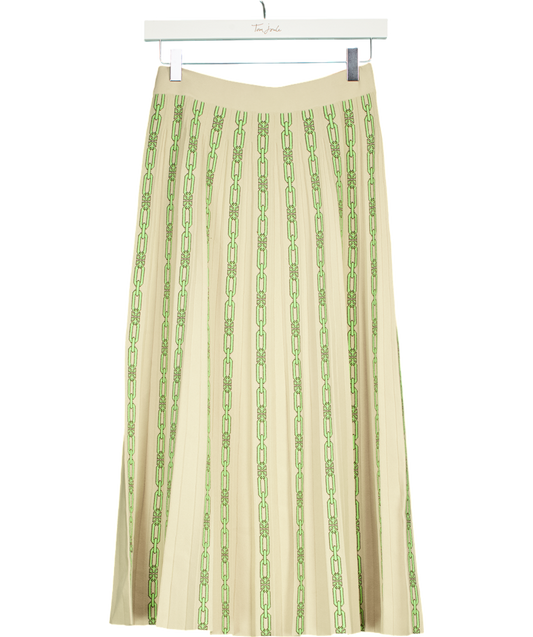 Tory Burch GreenPleated Knit Midi Skirt UK 8