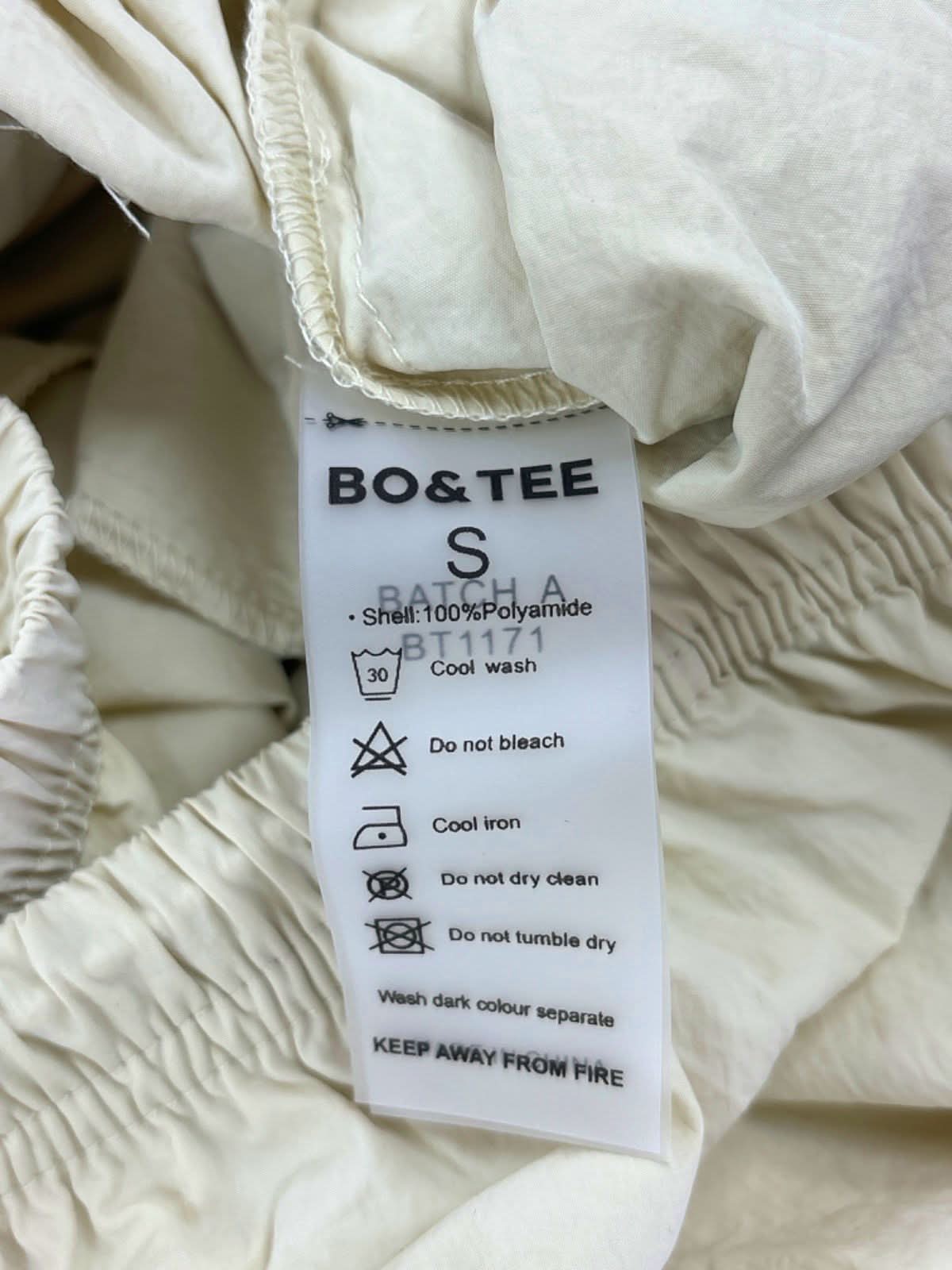 Bo&Tee Cream Batha Polyamide Cargo Trousers UK S