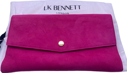 LK Bennett Bright Burgundy Suede Layla Clutch Bag