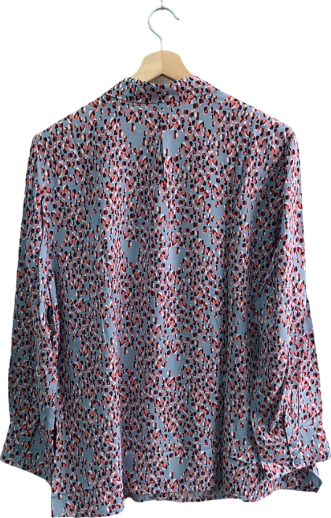Ulla Popken Blue Multicoloured Printed Blouse Size UK 24/26