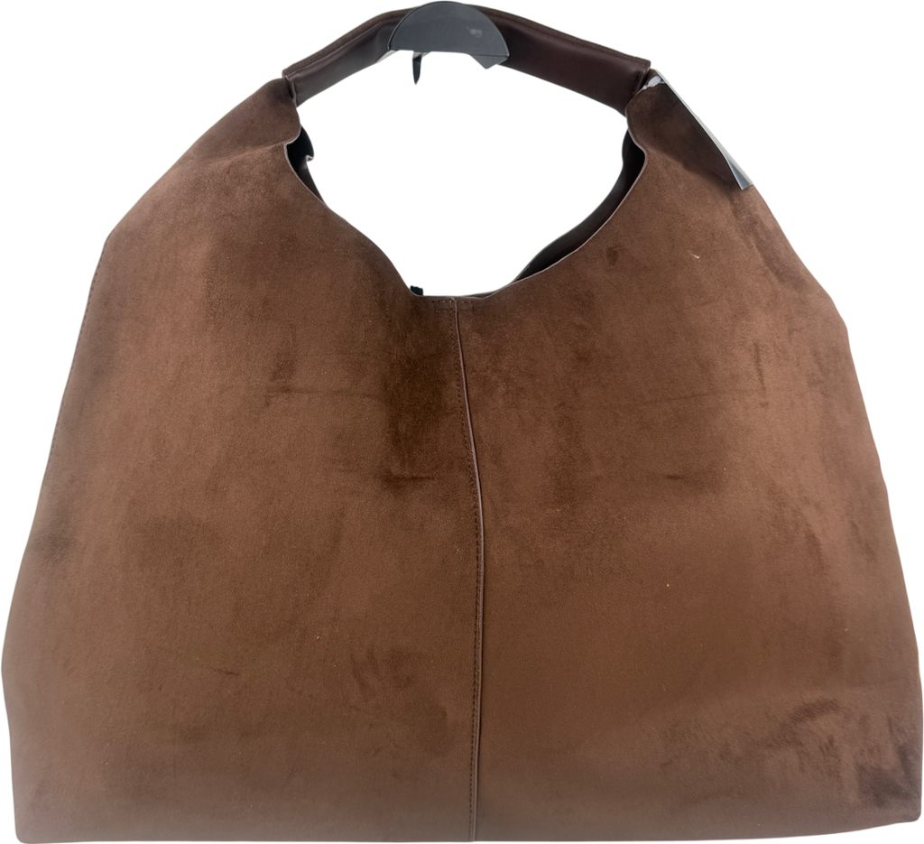Brown Faux Suede Tote Bag
