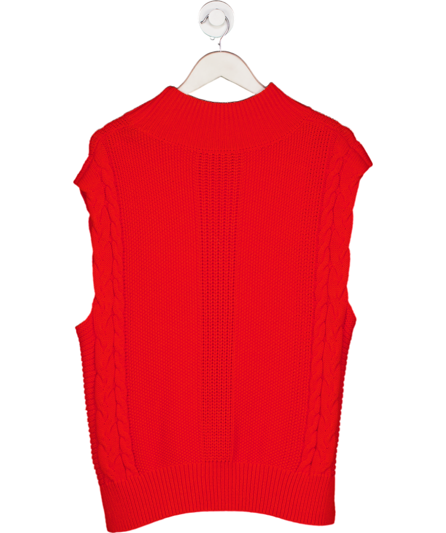 Whistles Red Sleeveless Cable Tank UK S