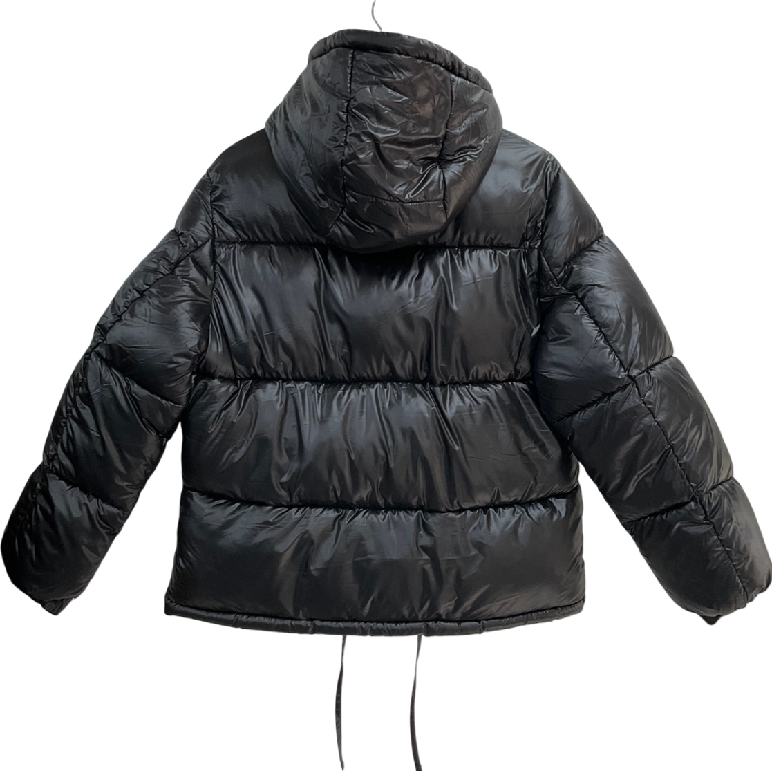 H&M Black Hooded Puffer Coat UK XS