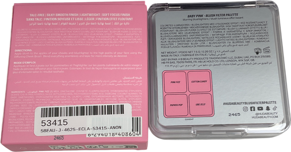 Huda Beauty Blush Filter Palette Baby Pink 7.5g