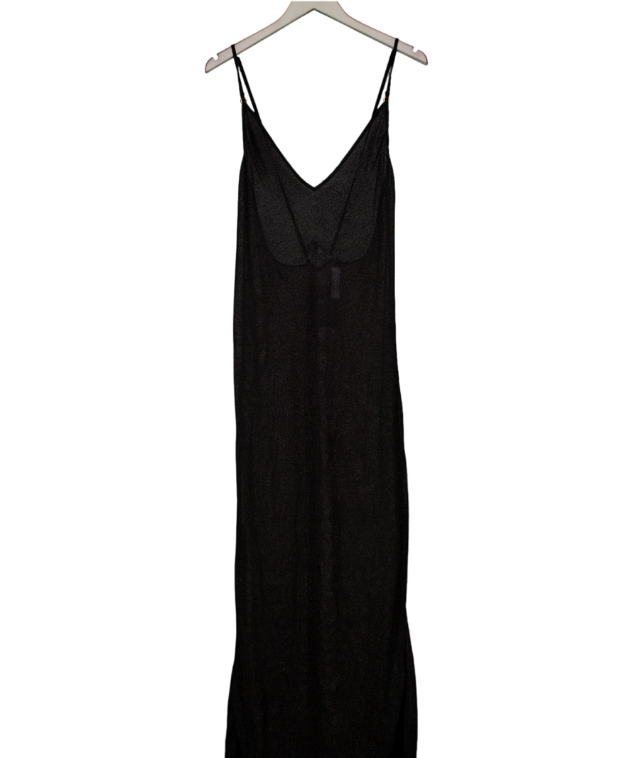 Bluebella Black Marlowe Long Chemise Metallic Dress UK 8