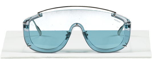 Amavii Metallic Ltd. Edition Jane Frances - Brushed Silver /blue Titanium Sunglasses