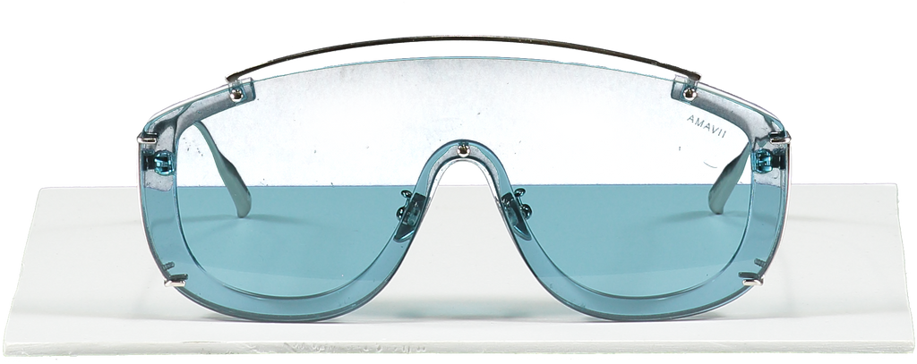 Amavii Metallic Ltd. Edition Jane Frances - Brushed Silver /blue Titanium Sunglasses
