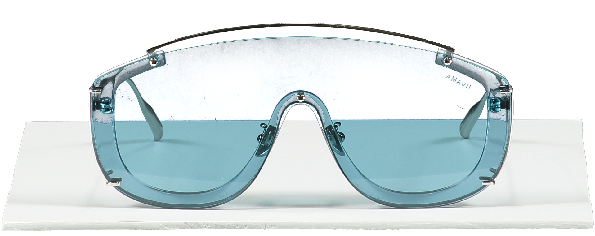 Amavii Metallic Ltd. Edition Jane Frances - Brushed Silver /blue Titanium Sunglasses
