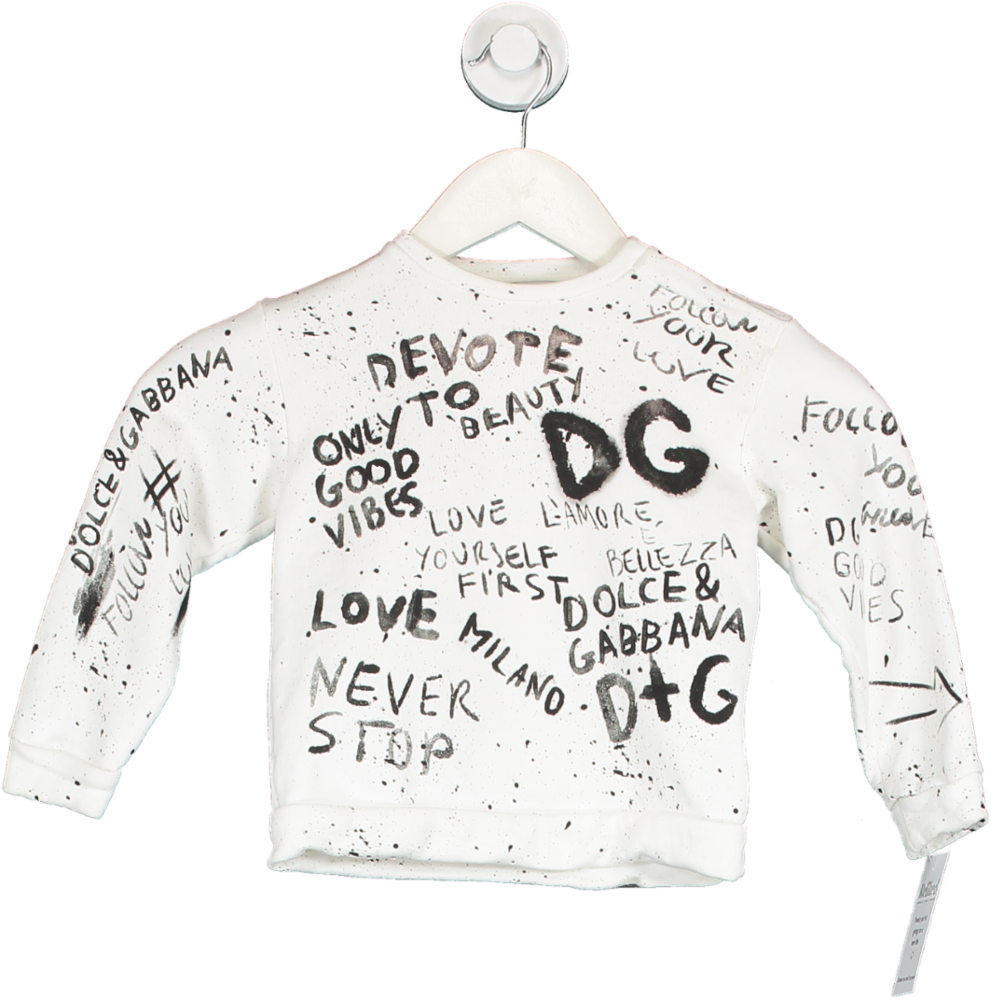 Dolce & Gabbana White Graffiti Print Jumper 18-24 Months