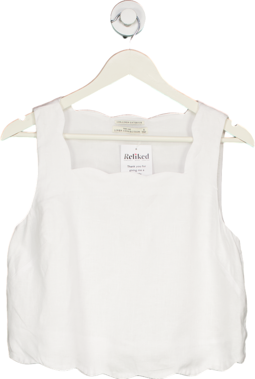 Jigsaw White Linen Sleeveless Top UK 12