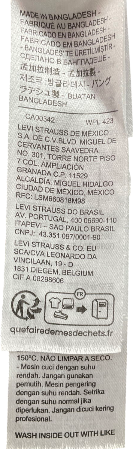 levis Cropped T-shirt In Purple With Serif Logo UK M