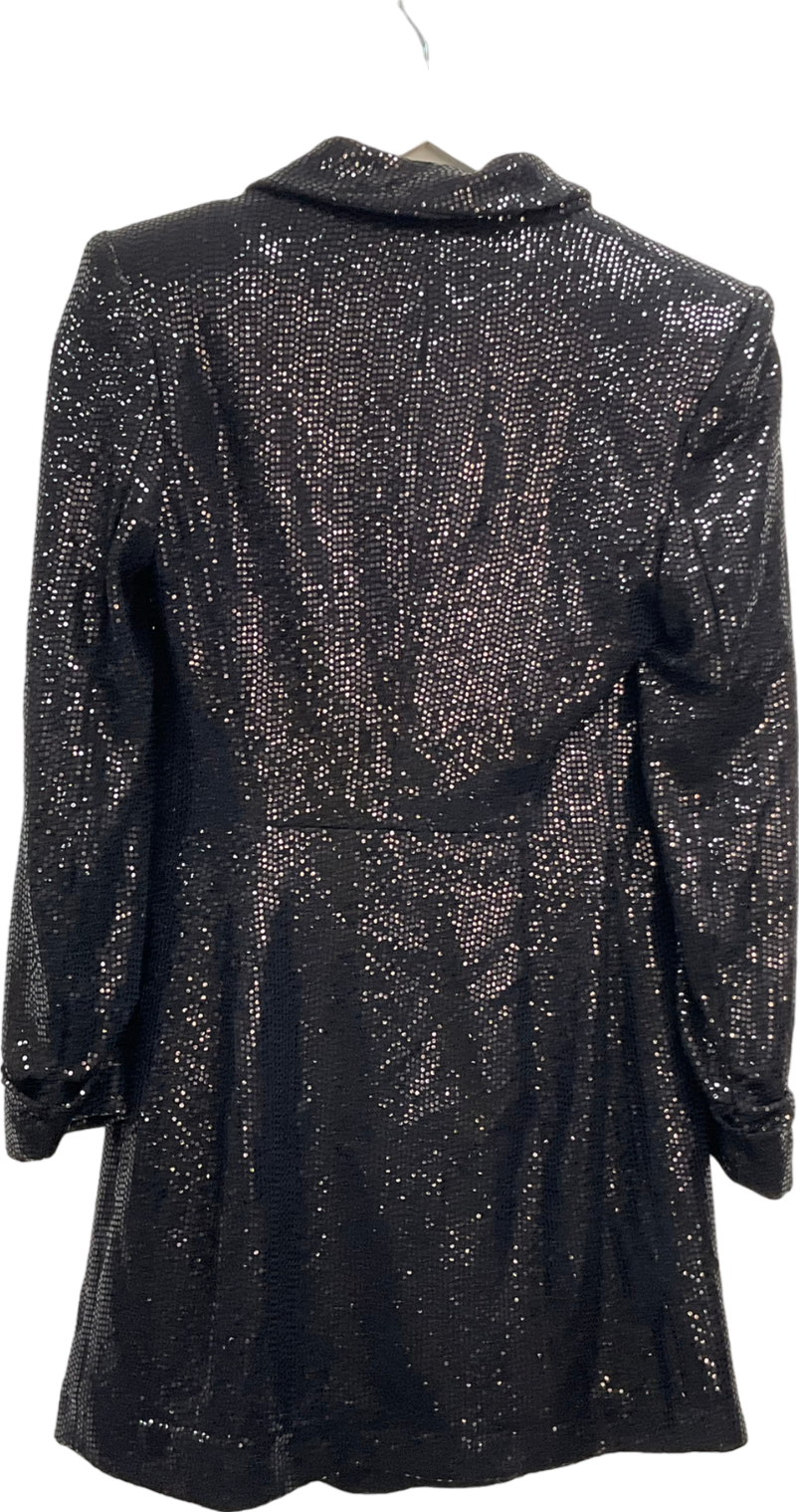 ZARA Black Sequin Blazer UK 8