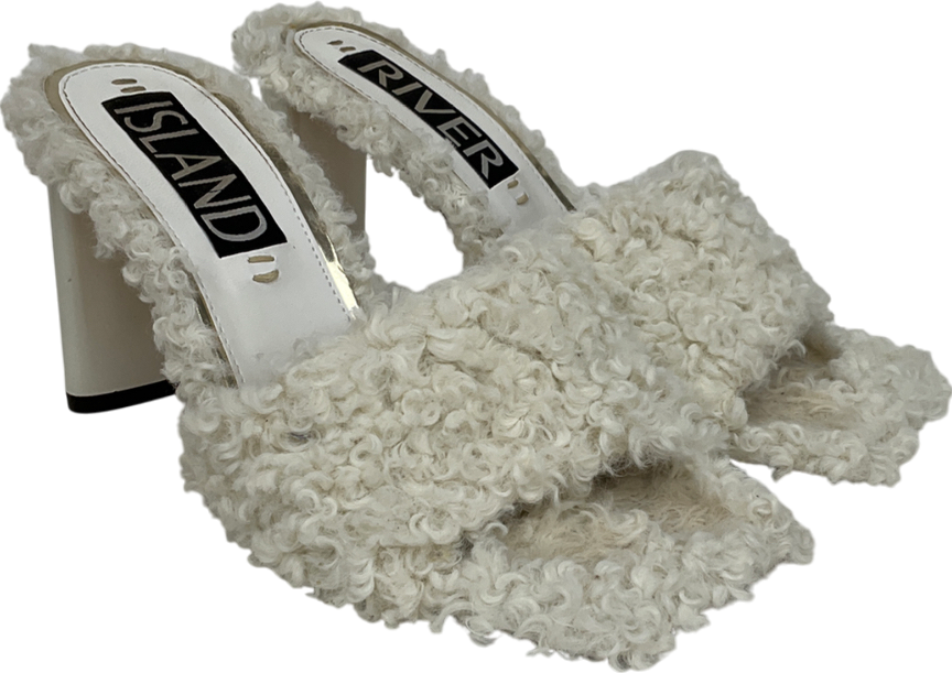 River Island Cream Sheepskin Mule UK 3 EU 36 👠