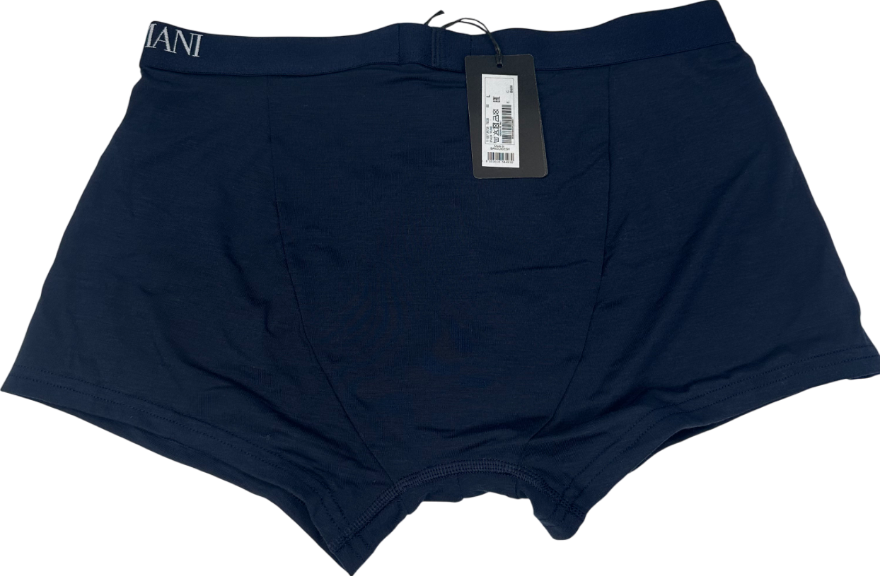 Emporio Armani Blue Asv Soft-touch Eco Viscose Boxer Briefs UK L