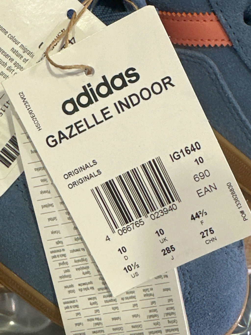 Adidas Blue and Pink Gazelle Indoor Trainers UK 10