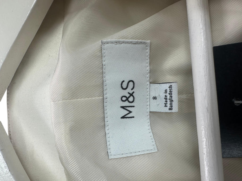 M&S White Tailored Waistcoat UK 8