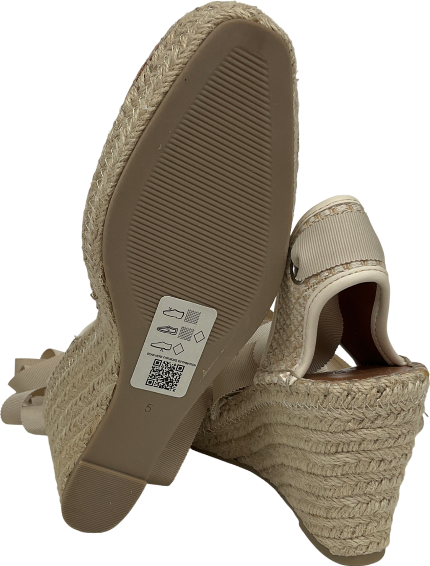 ASOS Cream Tyra Closed Toe Wedges In Natural Linen UK 5 EU 38 👠