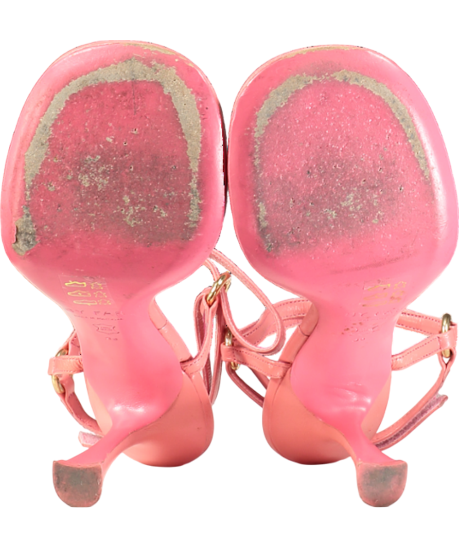 BY FAR Hot Pink Open Toe Heels UK 5 EU 38 👠