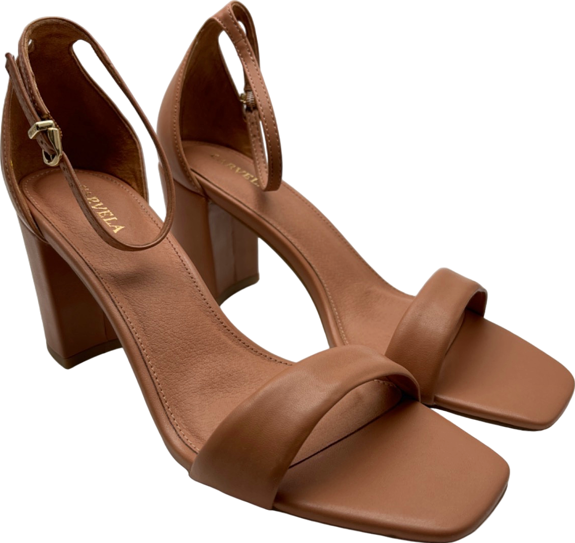 Carvela Tan Leather Strap Heeled Sandals UK 8