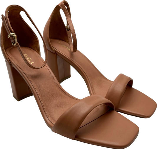 Carvela Tan Leather Strap Heeled Sandals UK 8