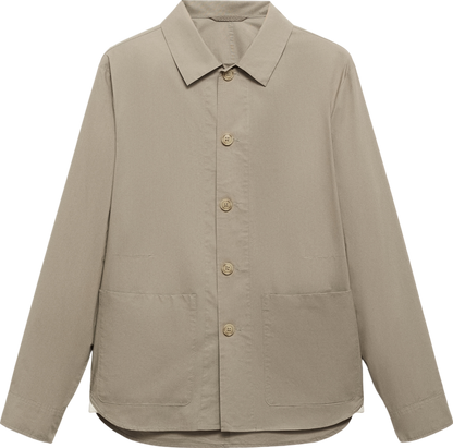 MANGO Beige 100% Cotton Poplin Overshirt UK XL