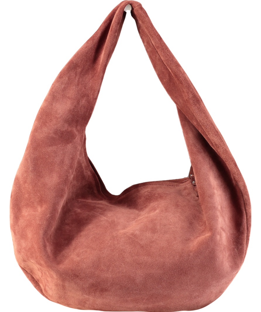 Flattered Red Alva Suede Shoulder Bag