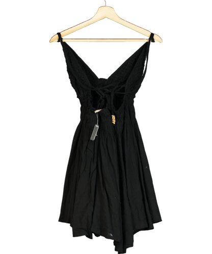 Free People Black Cotton Mini Dress UK L