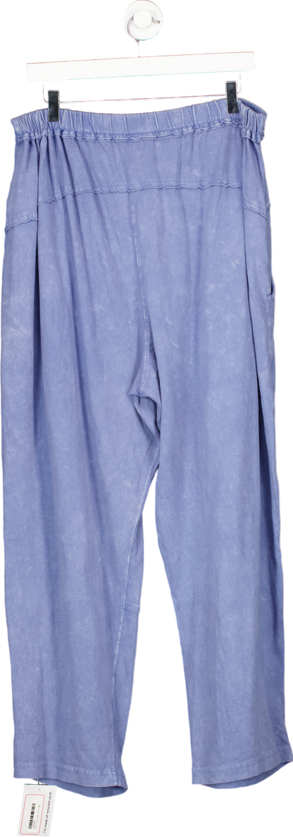 Free People Blue Relaxed Fit Trousers Size Large