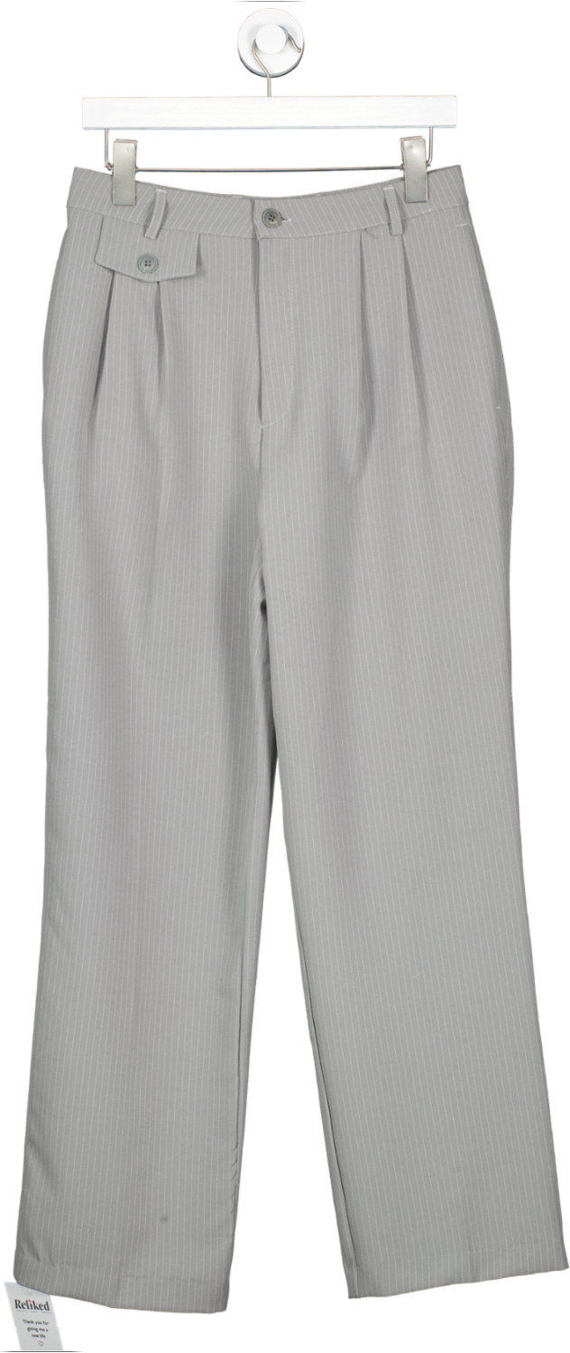 De Rococo Grey Tailored Pin Stripe Trousers UK M
