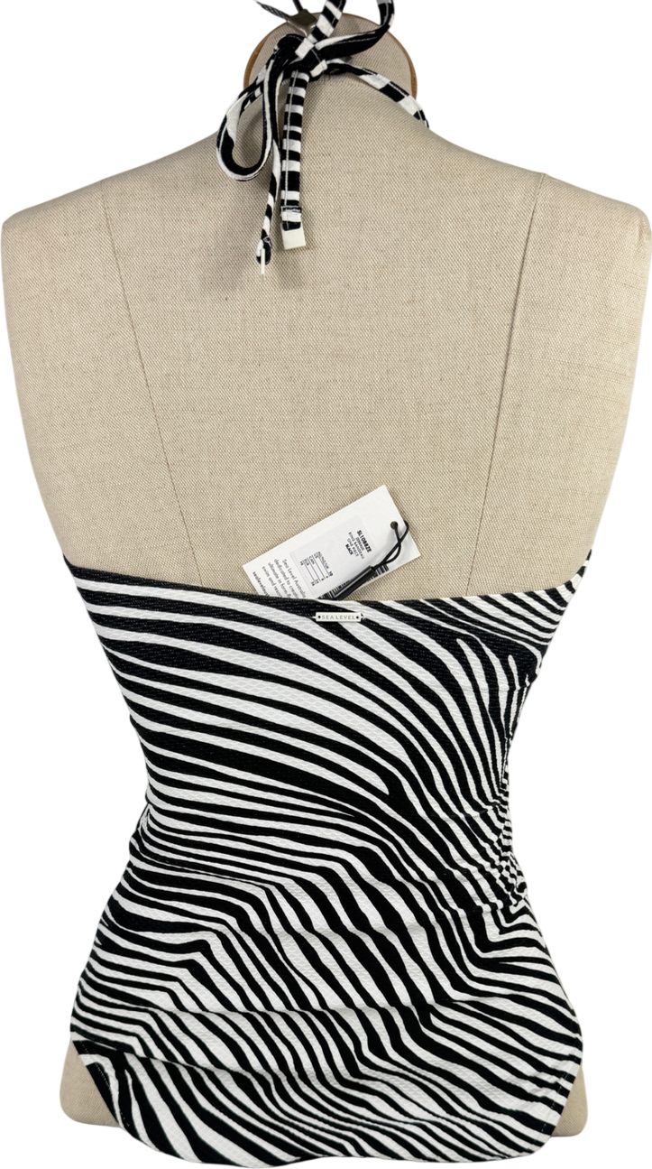 Sea level Black Zebralis Ring Bandeau One Piece UK 10