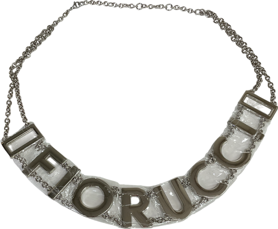 FIORUCCI Metallic Logo Chain Belt In Silver One Size