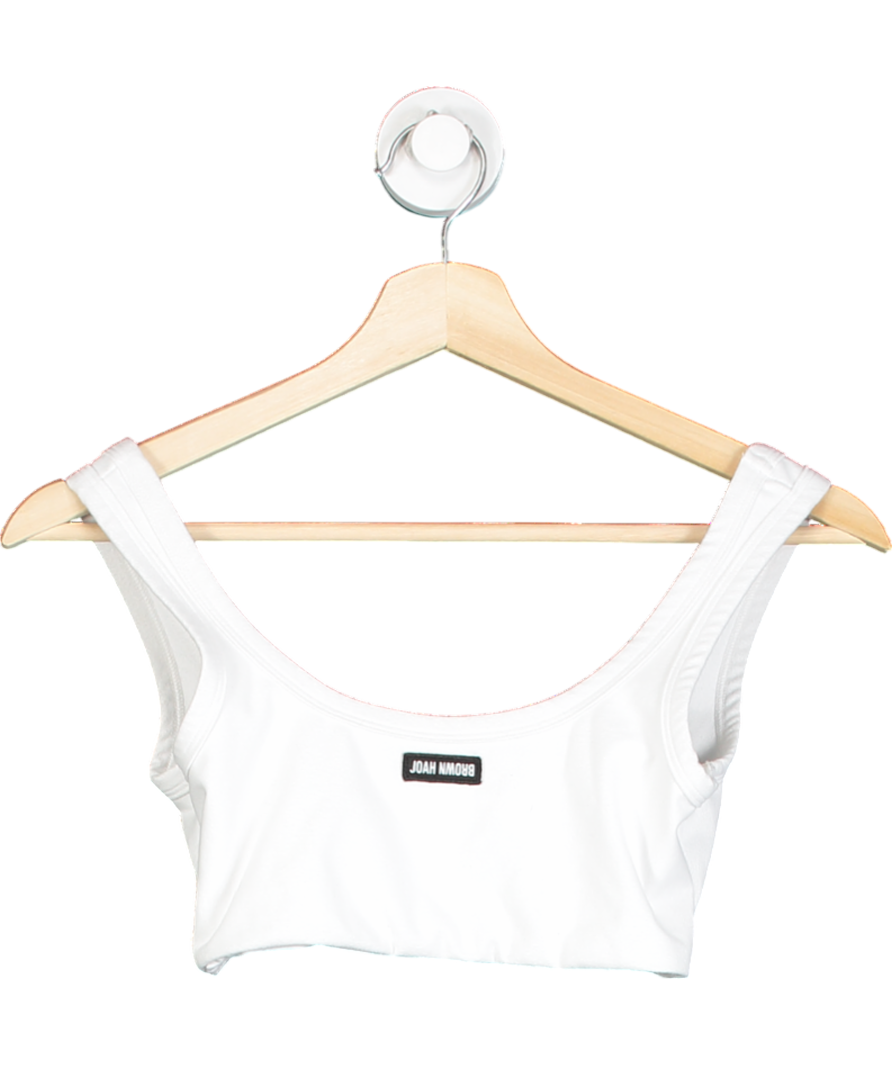 Joah Brown White Scoop Neck Smoothing Bra UK XS/S