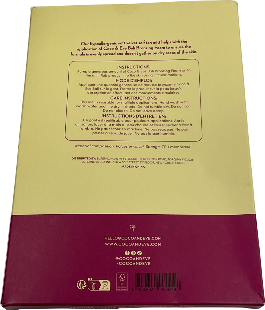 coco eve Velvet Self Tan Application Mitt One size