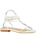 bebo White Dolli Tie Leg Flat Sandals UK 4 EU 37