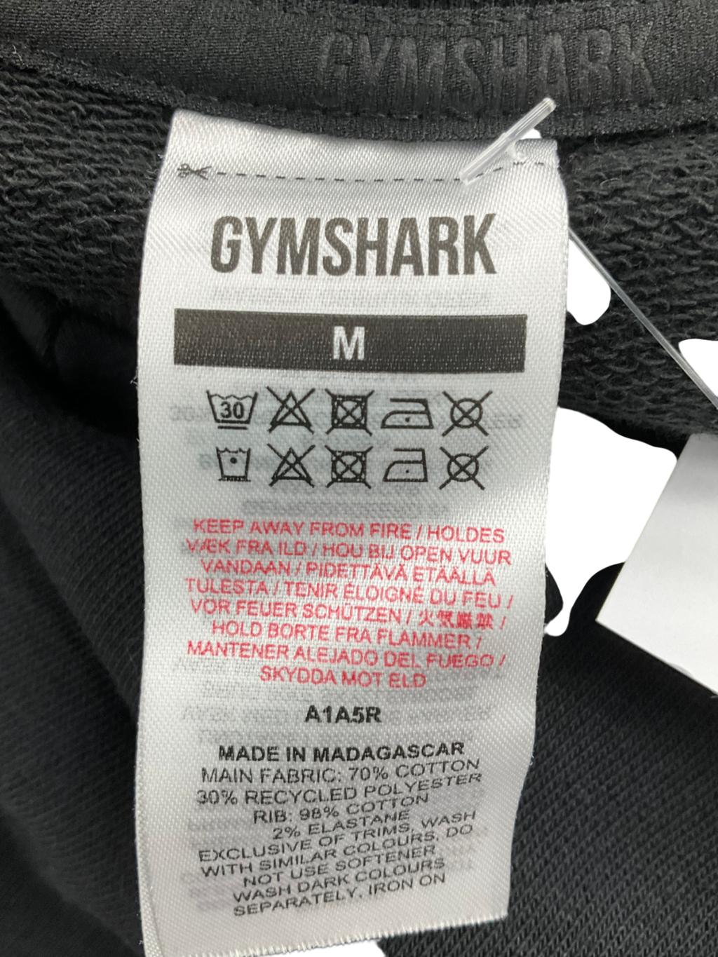 gymshark Black Oversize Long Sleeve Logo Top UK M