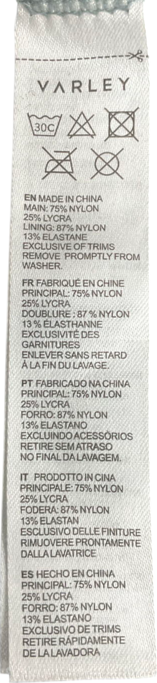 Varley Green Let's Go Medium Support Longline Walker Sports Bra In Snake Print UK S