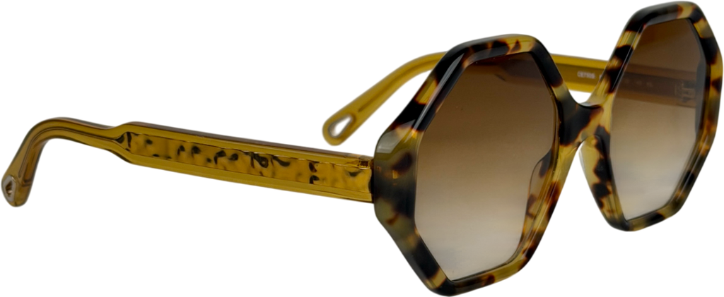 Chloé Brown Ce750s Havana Octagonal Sunglasses in Case