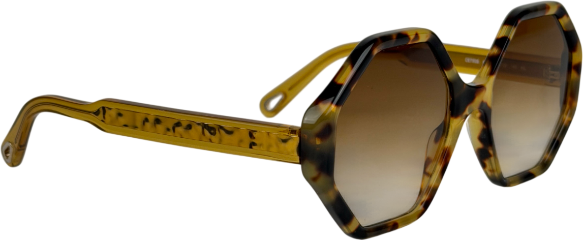 Chloé Brown Ce750s Havana Octagonal Sunglasses in Case