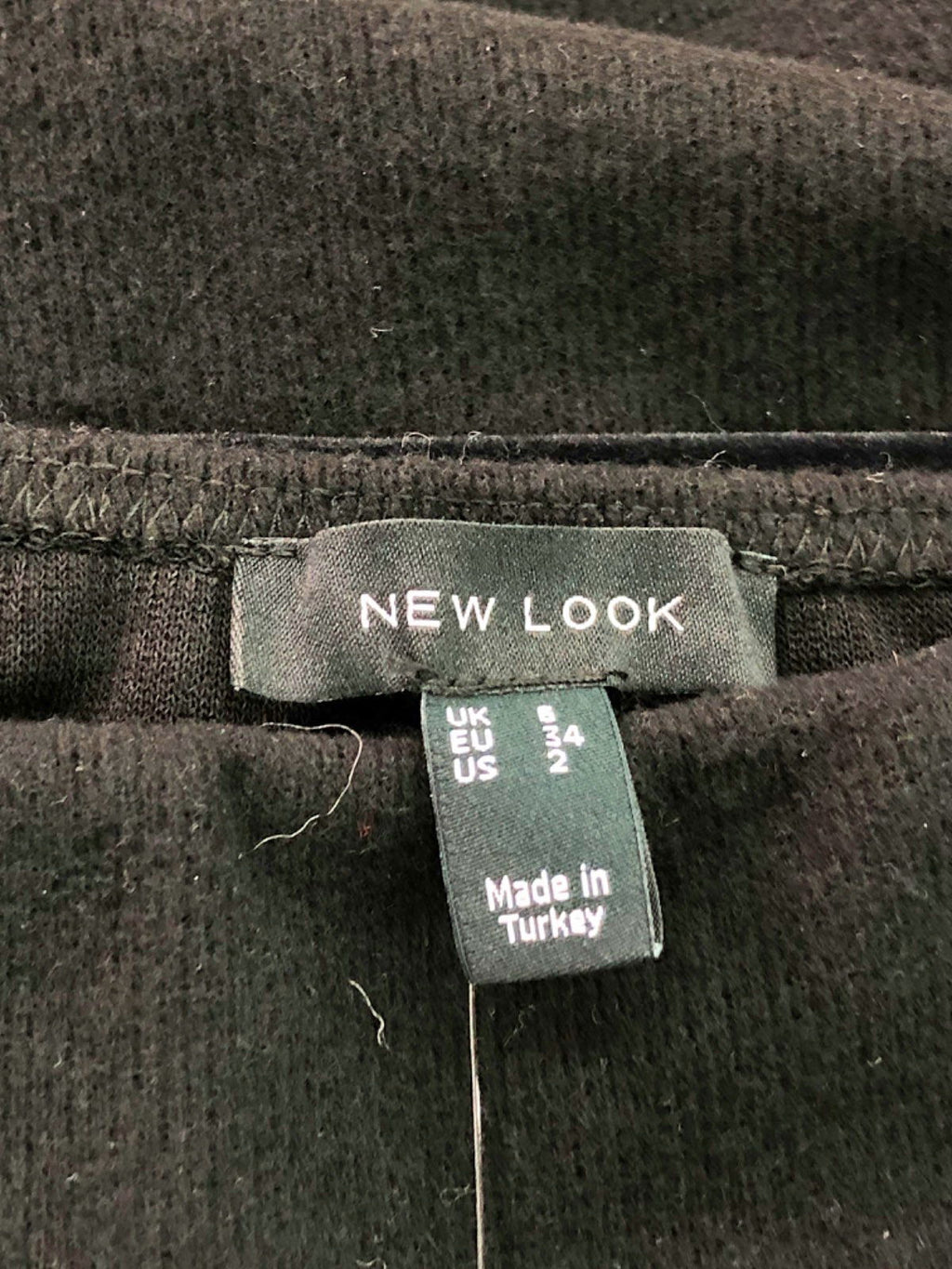 New Look Black Asymmetric Tube Top UK 6