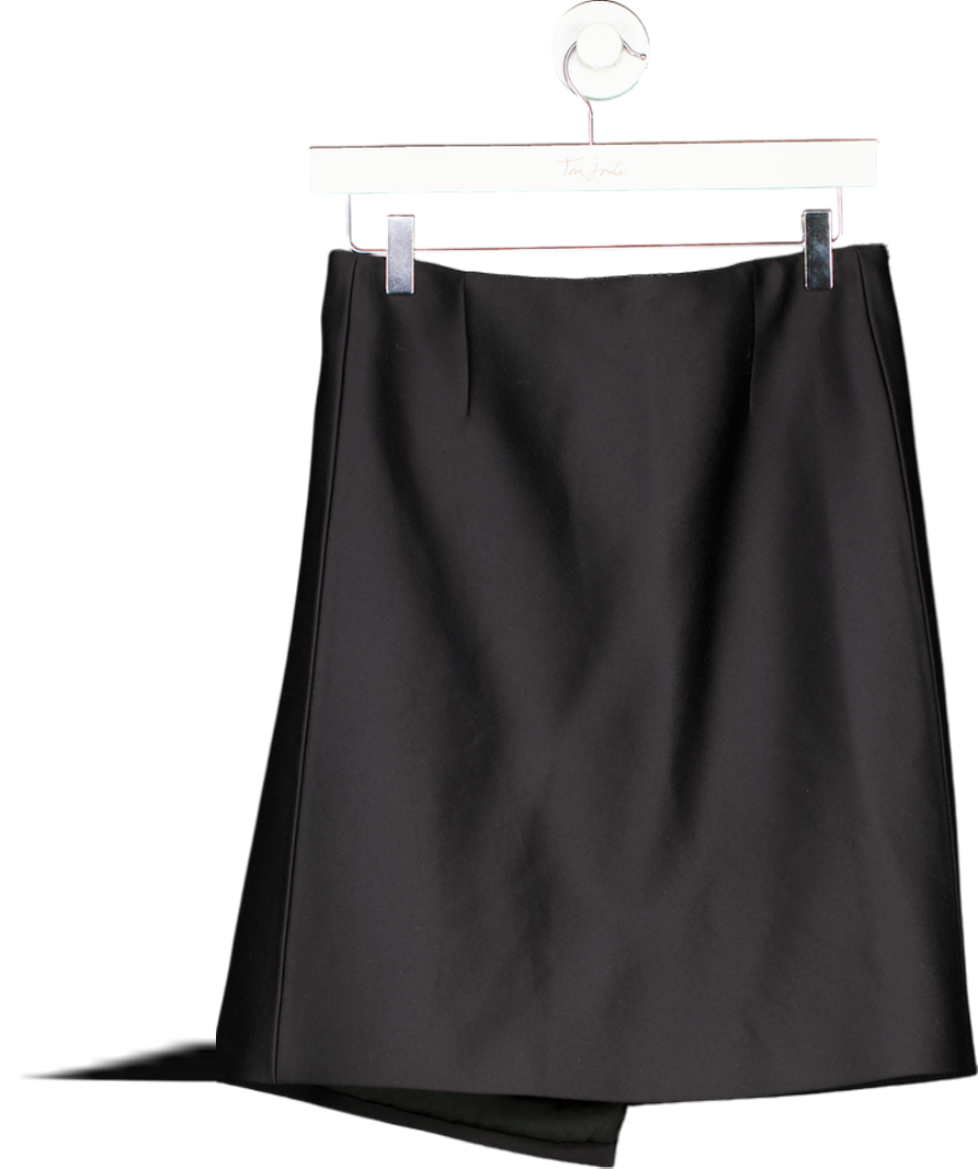 MIU MIU Black Wool Blend Wrap Skirt UK 8