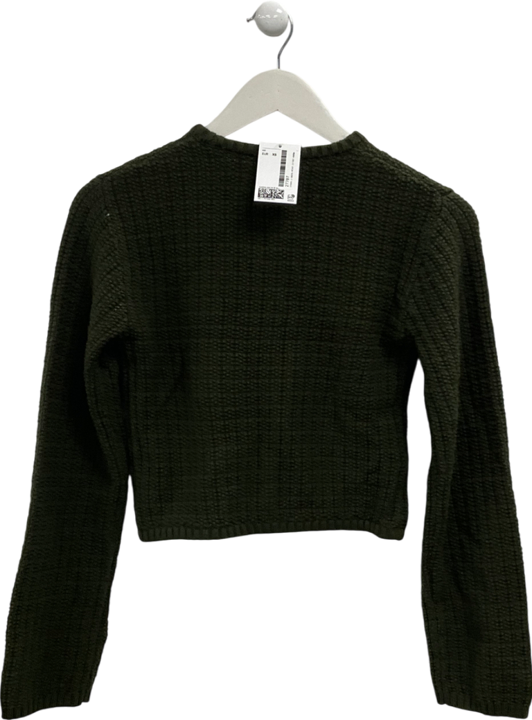 H&M Green Knitted Cardigan UK XS