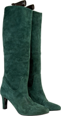 Office Green Suede Heeled Calf Boots UK 7 EU 40 👠