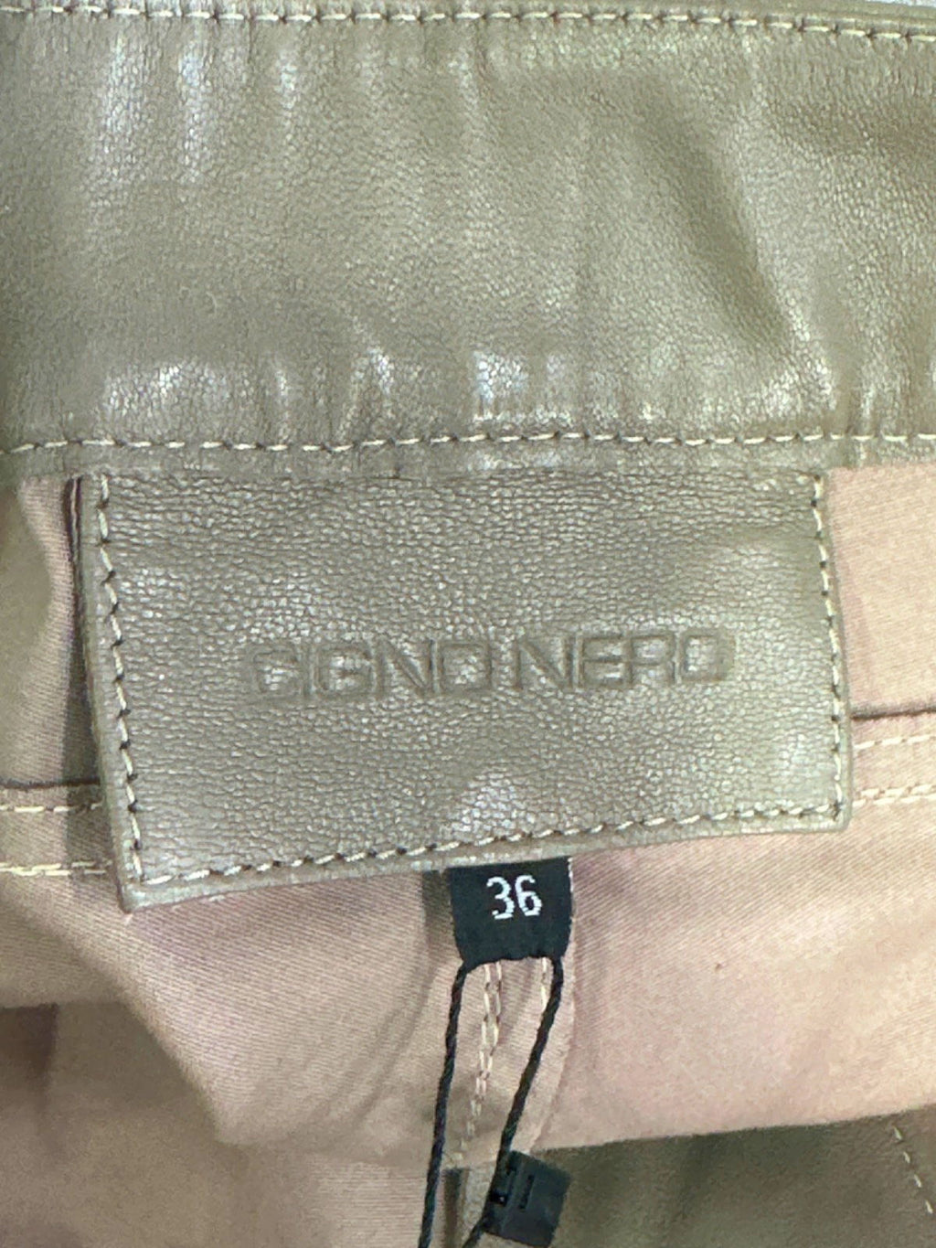 Cigno Nero Taupe Lamb Stretch Trousers Valerie EU 36 UK 8