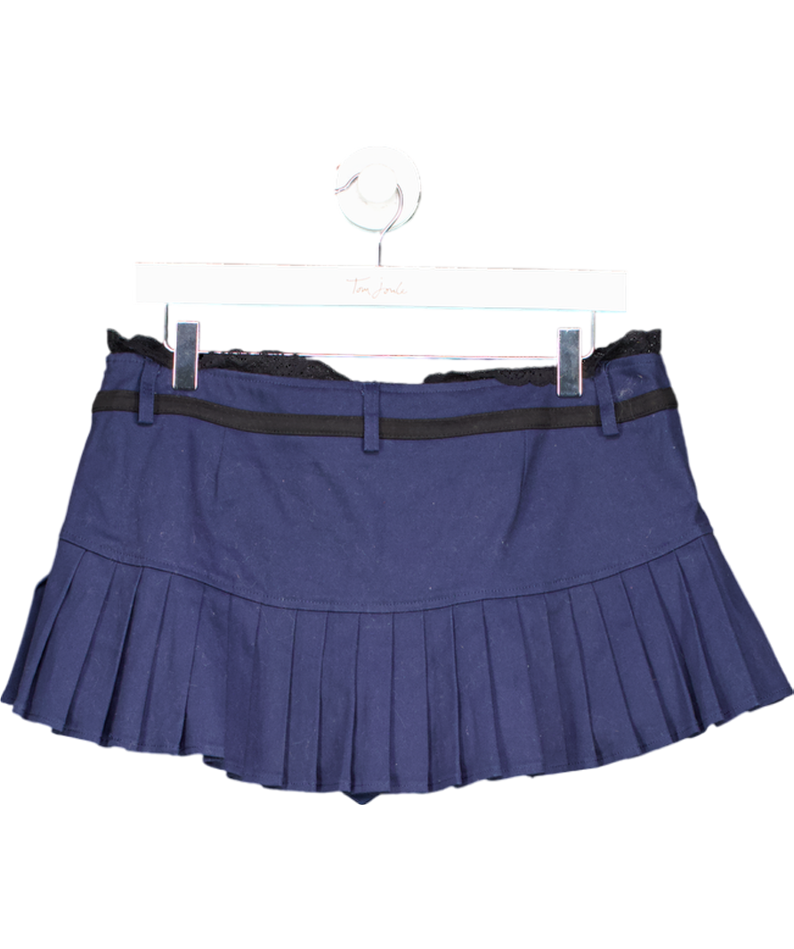 edikted Blue Navy Pleated Mini Skort UK L