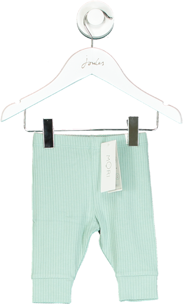 MORI Mint Green Ribbed Baby Leggings 0-3 Months