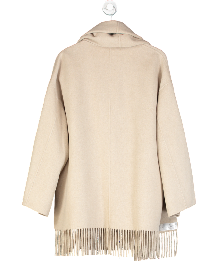 Next Cream Premium Handsewn Wool Rich Scarf Coat UK S