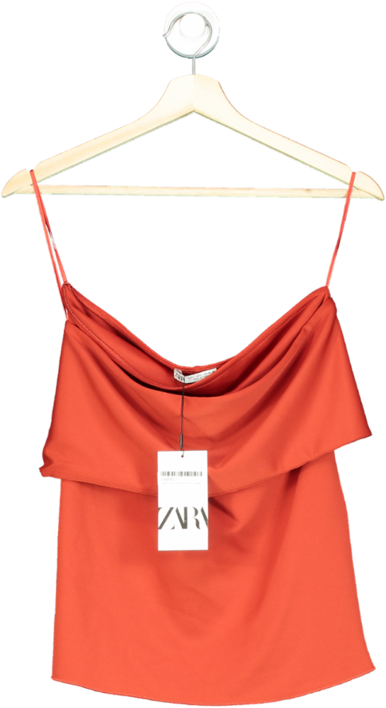 Zara Red Cowl Neck Camisole Top UK L